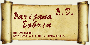 Marijana Dobrin vizit kartica